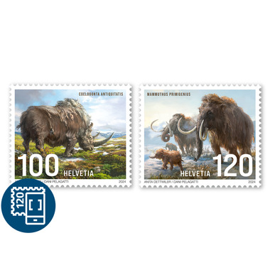 Briefmarken-Serie «Riesen der Eiszeit» Serie (2 Marken, Taxwert CHF 2.20), gummiert, ungestempelt