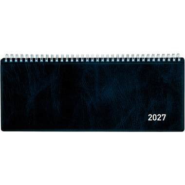 BIELLA Pultkalender Seplana 2027 888374050027U 1W/2S blau ML 29.8x11.7cm