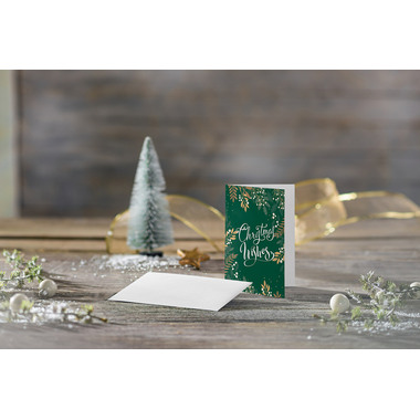 SIGEL Weihnachtskarten A6 DS092 Blätter und Zweige 25 Stück