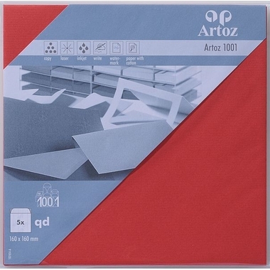 ARTOZ Enveloppes 1001 160x160mm 107454185 100g, rouge 5 pcs.