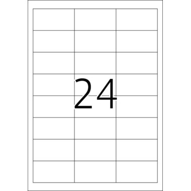 HERMA Universal-Etikett. 64,6x33,8mm 4262 weiss 2400 St./100 Blatt