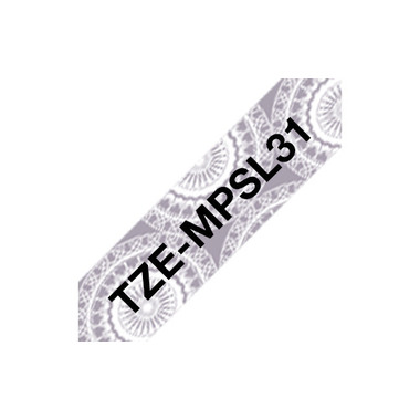 PTOUCH Nastro, plastificato ne/arg. TZe-MPSL31 PT-DV600VP 12 mm
