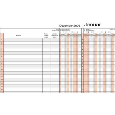 BÜHNER Planific. de vacances DE 2027 UP12-CH-R-FS pour 49 employés 99x49cm