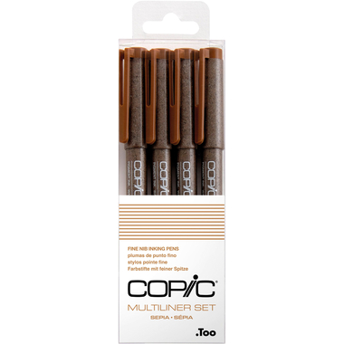 COPIC Multiliner 22075621 Sepia Set, 4 pz. ass.