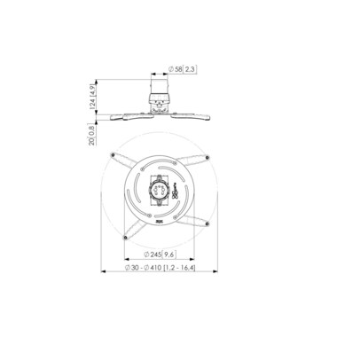 Vogel's Ceiling Mount PPC-2500 Silver