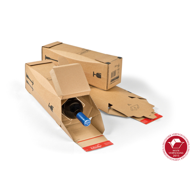 COLOMPAC Flaschenkarton braun 2053492 74x74x305mm 1 Flasche 10 Stück