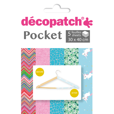DECOPATCH Carta Pocket Nr. 30 DP030C 5 fogli di 30x40 cm
