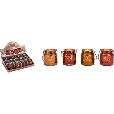 ROOST Luce vento fog. autunno 6x7cm 10031285 marrone assortito, vetro