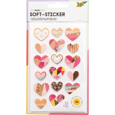 FOLIA Soft-Sticker 19303 Pastel 2 Blatt/33 Stück