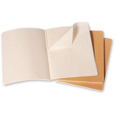 MOLESKINE Notizheft Cahier XL 25x19cm 506-9 blanko, natur 3 Stück