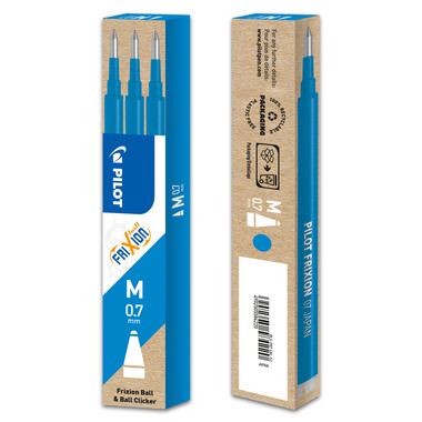 PILOT FriXion Refill 0.7mm BLS-FR7-SKL azzurro 3 pezzi