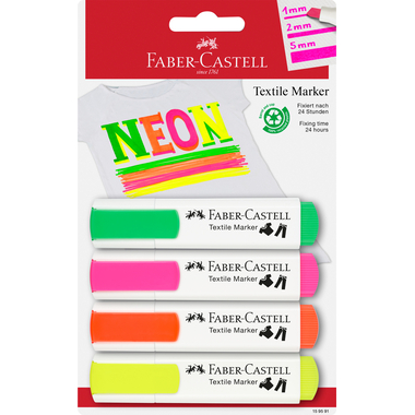 FABER-CASTELL Marcatori tessili 1.2-5mm 159591 multicolor 4 pezzi