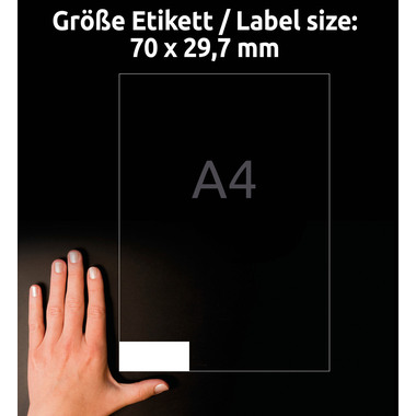 AVERY ZWECKFORM Universal-Etiketten 70x29.7mm 3489 weiss 3000 Stk./100 Blatt