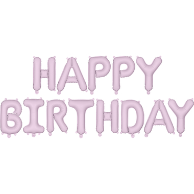 PARTYDECO Ballon en aluminium 340x35cm FB6T-014 Happy Birthday violet