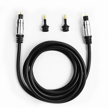 Cable with two Toslink connectors and two jack 3.5 mm Toslink adapters