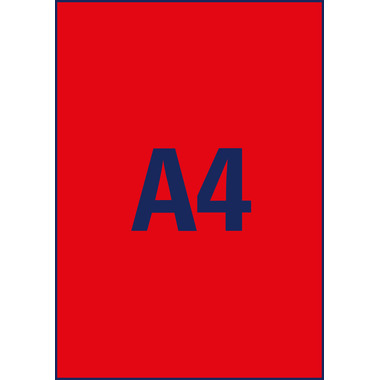 AVERY ZWECKFORM Étiquettes 210x297mm L6005-25 rouge,non-perm. 25pcs./25fl.