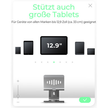 ICY BOX Rotatable and adjustable IB-TH200-R tablet stand silver