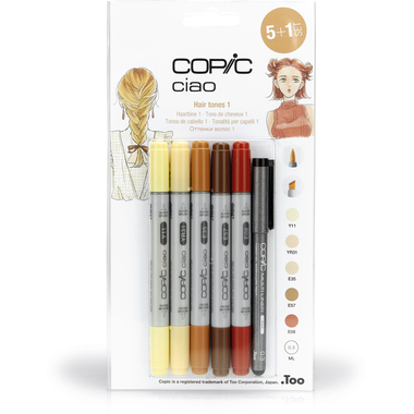 COPIC Marker Ciao 22075572 5+1 Set Hair Tones 1
