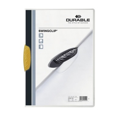DURABLE Classeur à pince SWINGCLIP 226004 pour 30 feuilles A4 jaune