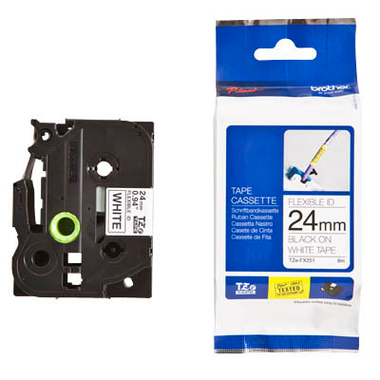PTOUCH Flexitape laminé noir/blanc TZe-FX251 pour PT-550 24 mm