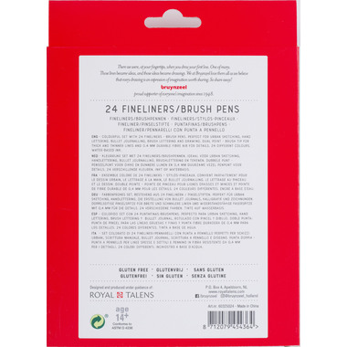 BRUYNZEEL Fineliner/Brushpen Set 60325024 assortiert 24 Stück