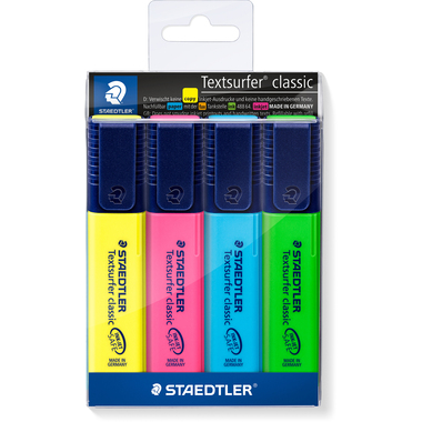 STAEDTLER Surligneur Textsurfer Classic 364WP4 assortis 4 pièces