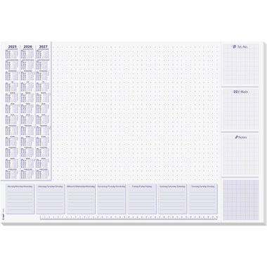SIGEL Schreibunt. Lilac 3J.59.5x41cm HO355 weiss, D/E/NL, MO-SO 30Bl.