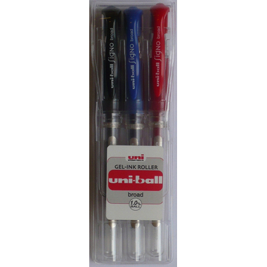 UNI-BALL Signo broad 1mm UM153.3C 3 Farben Etui