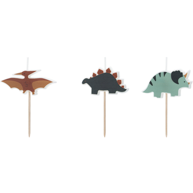 PARTYDECO Candeline di compleanno SCS-20 Dinosauro 3 pezzi