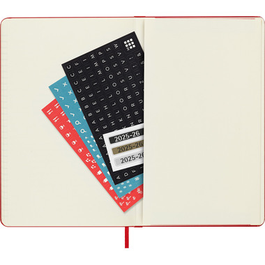 MOLESKINE Agenda de notes semaine 25/26 DHF218WN3Y26 18M ligné HC rouge 13x21cm