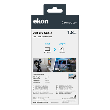 USB - mini-USB cable | Ekon
