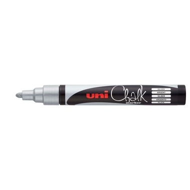 UNI-BALL Chalk Marker 1.8-2.5mm PWE5M SILVER silber, Rundspitze