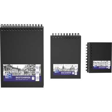 OXFORD Skizzenbuch A4 400152648 schwarz, blanco, 100g 50 Blatt