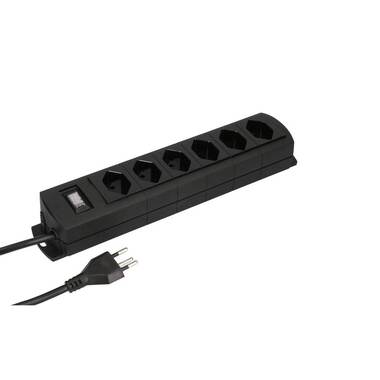 Max Hauri multipresa 6 x tipo 13, Prime Line, nero