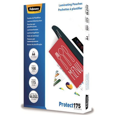 FELLOWES Pelicole per laminazione A4 5308703 lucido, 175my 100 pezzi
