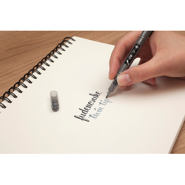 TOMBOW Marker Twin WS-TBS schwarz/grau, Fudenosuke