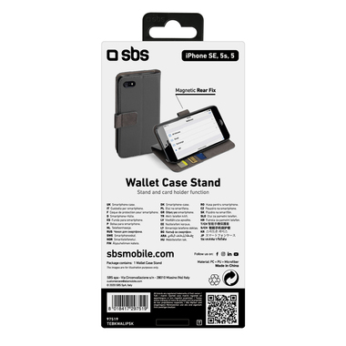 Custodia book con funzione stand per iPhone SE/5S/5