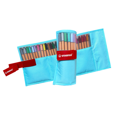 STABILO Rollerset point 88 0.4mm 8825-08-01CH 25 couleurs ass. bleu pastel