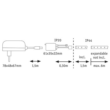 Paulmann Ruban à LED MaxLED 250 Tunable White, 1.5 m Ensemble de base