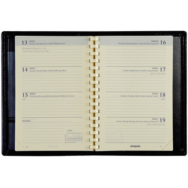 BREPOLS Agenda Delta Genova 2027 0.834.2051 1W/2S blau 8.1x12cm