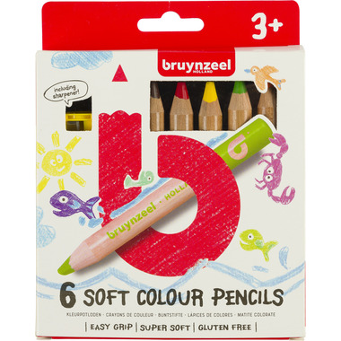 BRUYNZEEL Farbstiftset Kids dick 60119006 6 Farben
