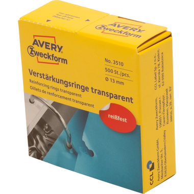 AVERY ZWECKFORM Oeillets de renforce. transp. 3510 500 pcs.