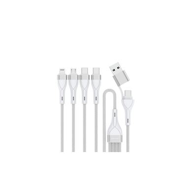 4smarts USB-Ladekabel USB-C/A Multi-Ladekabel 4in2 1.2 m, Weiss
