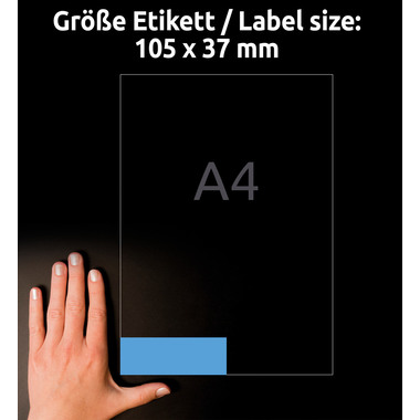 AVERY ZWECKFORM Etiketten 105×37mm 3453 blau 1600 Stück