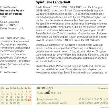 HARENBERG Abreisskalender 2026 2105300+26 Kunst DE 15.4x16.5cm