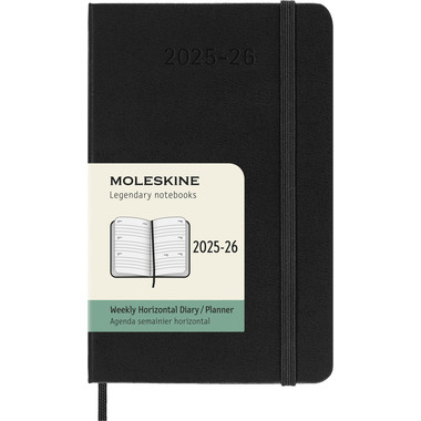 MOLESKINE Wochenkalender 25/26 DHB18WH2Y26 18M HC schwarz 9x14cm
