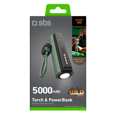 5000mAh Powerbank mit LED-Taschenlampe USB-C 10W | SBS