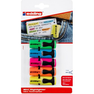 EDDING Textmarker Mini 1-3mm 7BLI-99 5 couleurs ass.