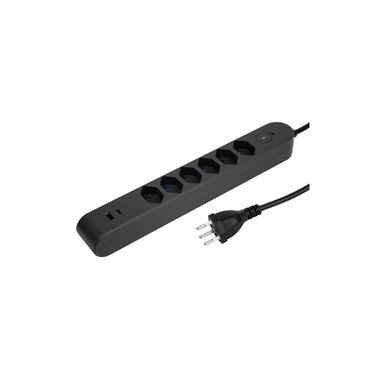 STEFFEN Power Strip IQ 6 x T13, USB-A+C Anthracite, 3 m Cable