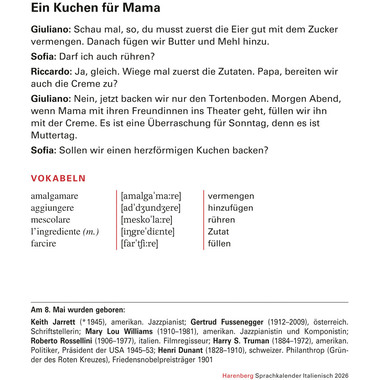 HARENBERG Calendario a strappo 2026 2111000+26 Italienisch DE, IT 12.5x16cm